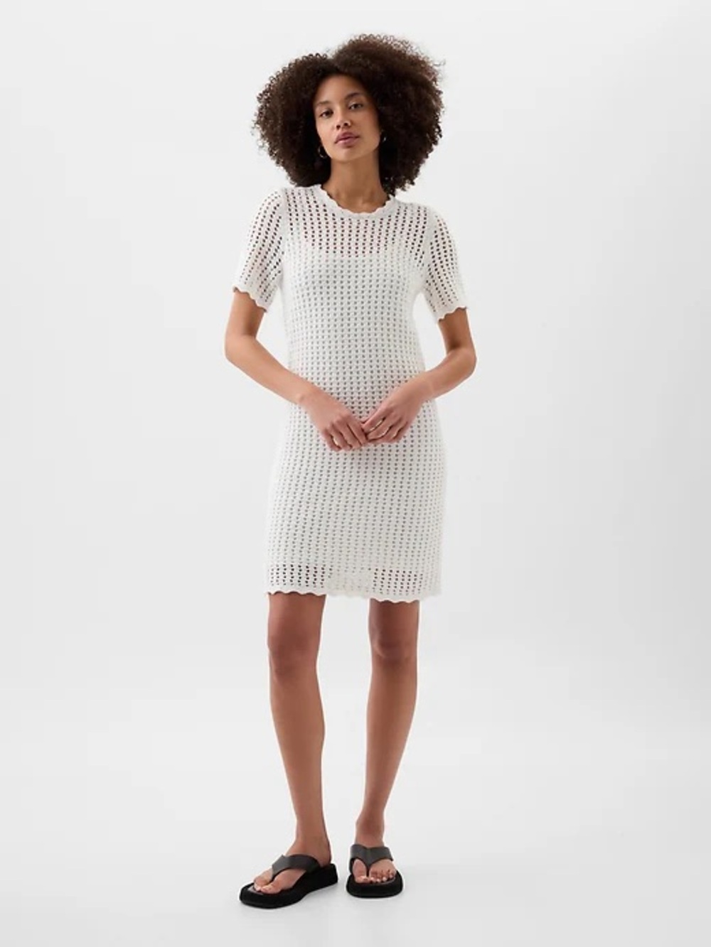 GAP Factory Crochet Mini Dress in White (Price Firm)